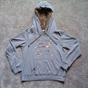 Gray Hollister hoodie w/ faux fur hood